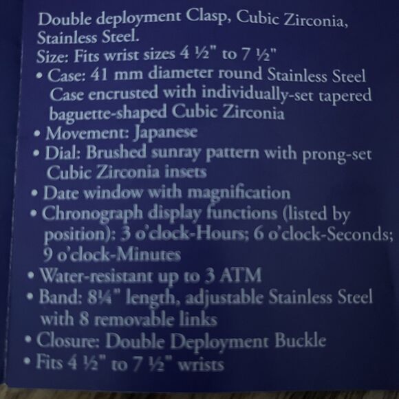 Silpada Finishing Touch Watch Stainless Steel Cubic Zirconia Retired Plus Links - Picture 9 of 10